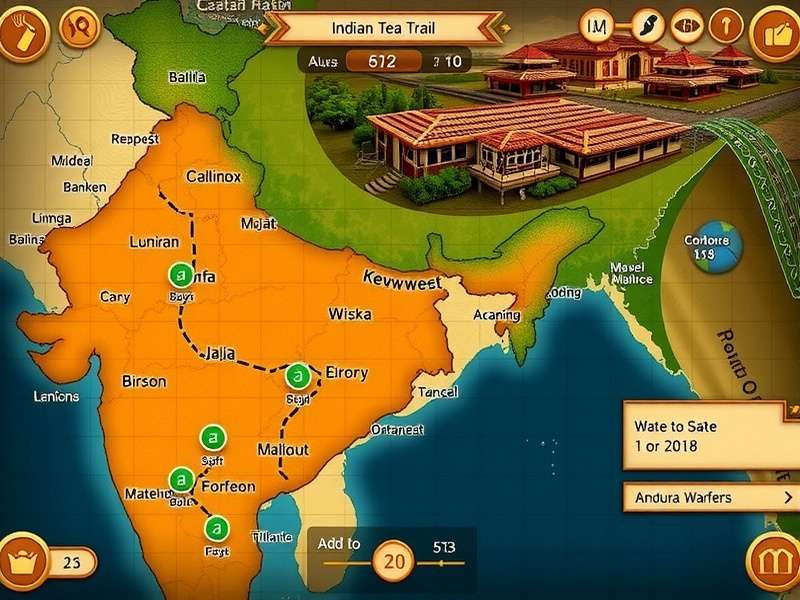 Map of Indian Tea Regions in Game